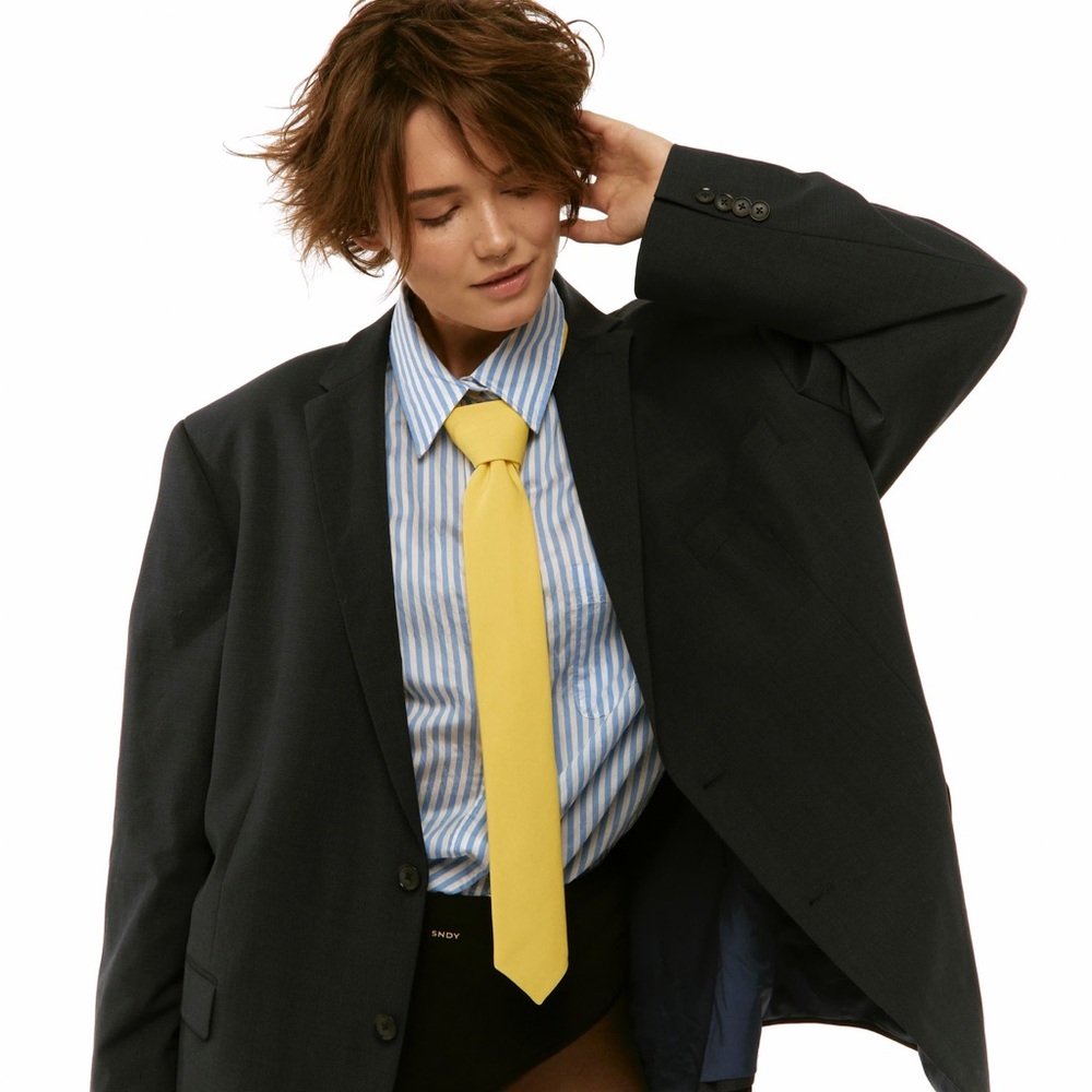 She Wears Ties Yellow Necktie